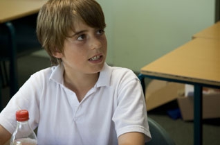 Young boy in a classroom