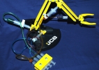 Hydraulic Arm holding a plastic beaker